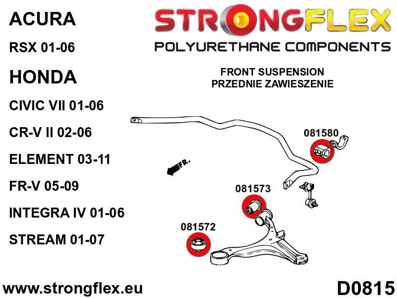 Kit completo de suspensión Acura RSX DC5 EP3 DC5 RD4 RD5 RD6 RD7 RD8 RD9 (086195B)