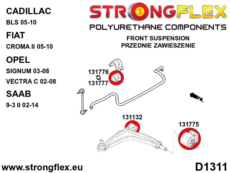 Silentblock de estabilizadora delantera Fiat Croma A05 YS3F AWD FWD Astra (131777B)