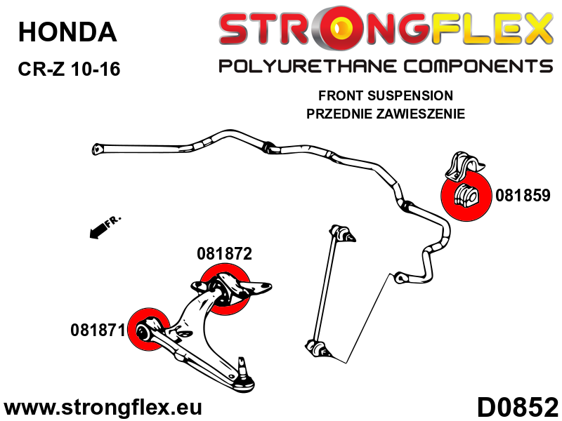 Silentblock de horquilla delantera trasera Honda CR-Z (081872B)