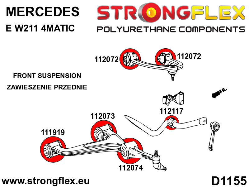 Silentblock de estabilizadora delantera SPORT Mercedes Clase E W211 4MATIC (112117A)
