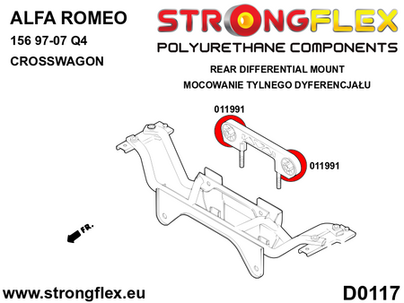 Silentblock delantero del soporte del diferencial trasero Alfa Romeo (011991B)