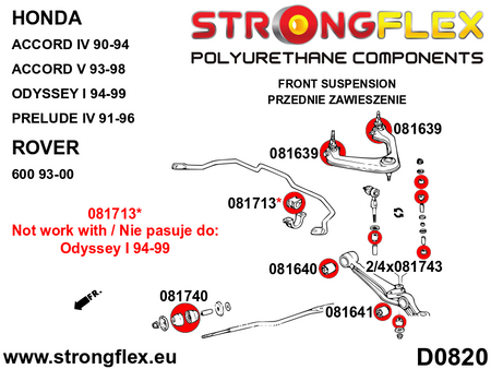 Silentblock de horquilla superior Honda Accord RA1 RA2 RA3 RA4 RA5 Prelude (081639B)