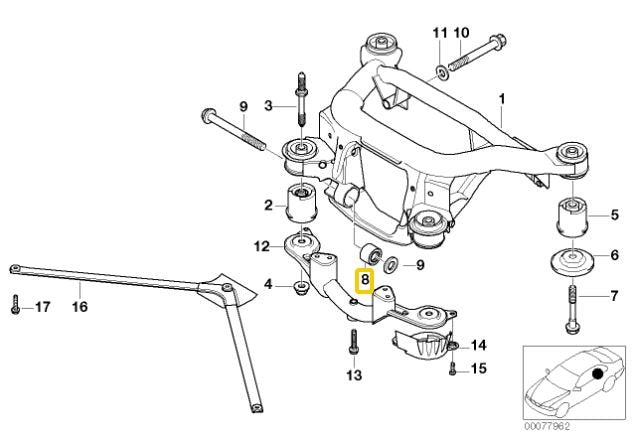 Differential aluminium bushings BMW E46 M3