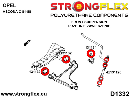 Silentblock delantero del brazo delantero SPORT Fiat Croma T98 A05 YS3E (131132A)