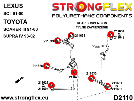Silentblock exterior del brazo de control trasero 39 mm SPORT Toyota Soarer (211631A)