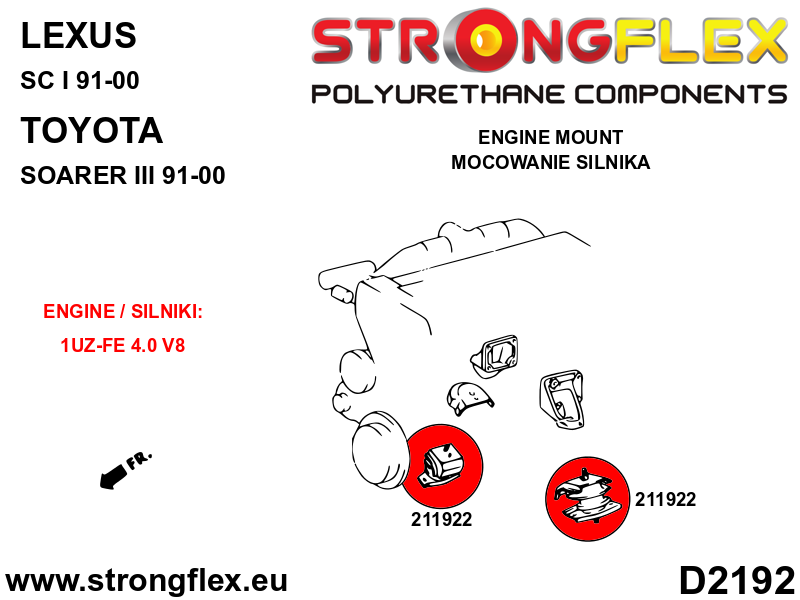 Soporte de motor 1UZ FE Toyota Soarer Z30 SC (211922B)