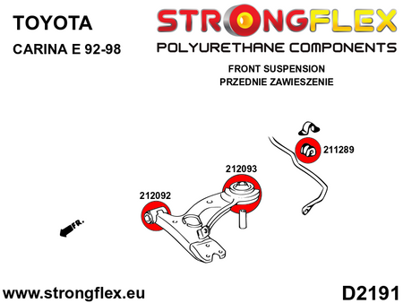 Silentblock de horquilla delantera trasera SPORT Toyota Carina (212093A)