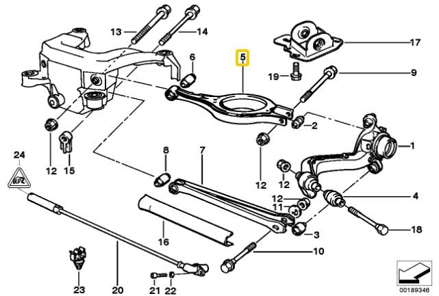 Rear upper camber arms (made of steel) BMW E36