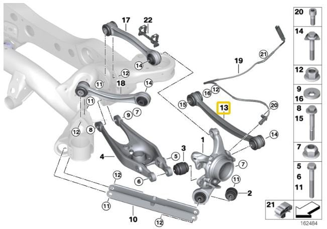 Rear adjustable toe arms BMW E8x, E9x (not M models)