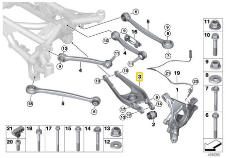 Rear lower camber arms (made of aluminium) BMW E8x M1, E9x, M3, F87 M2, F80 M3, F82/83 M4, G87 M2, G80 M30, G82/83 M4