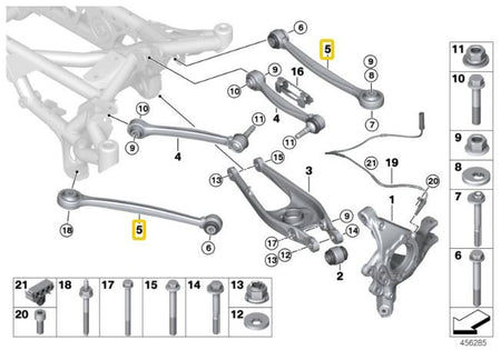 Rear adjustable lower camber arms BMW F87 M2, F80 M3, F82/F83 M4, G87 M2, G80 M30, G82/83 M4