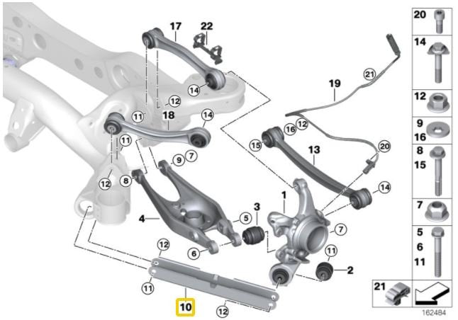 Rear trailing arms (made of aluminium) BMW E8X, E9X