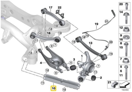 Rear trailing arms (made of aluminium) BMW E8X, E9X
