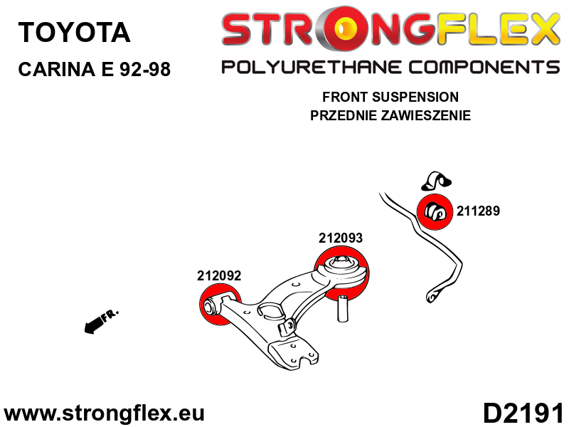 Silentblock de horquilla delantera trasera Toyota Carina (212093B)