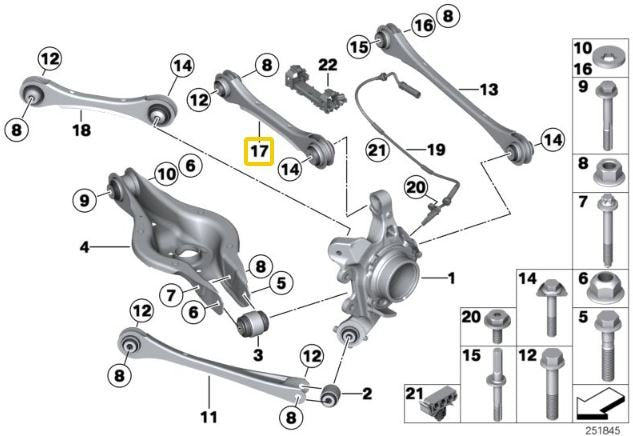 Rear adjustable camber arms BMW F2x, F3x