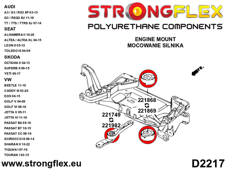 Inserto del soporte inferior del motor SPORT Audi A3 8P 1P 5P 7N 2K 2C A5 (221869A)
