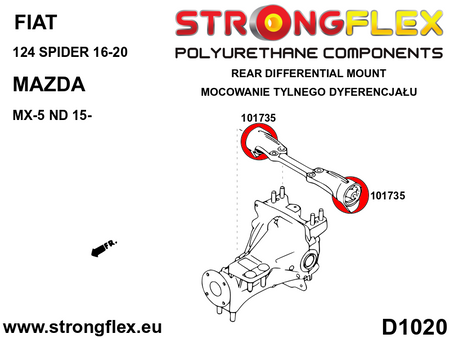 Silentblock interior del diferencial trasero Fiat 124 Spider MX-5 Miata (101735B)