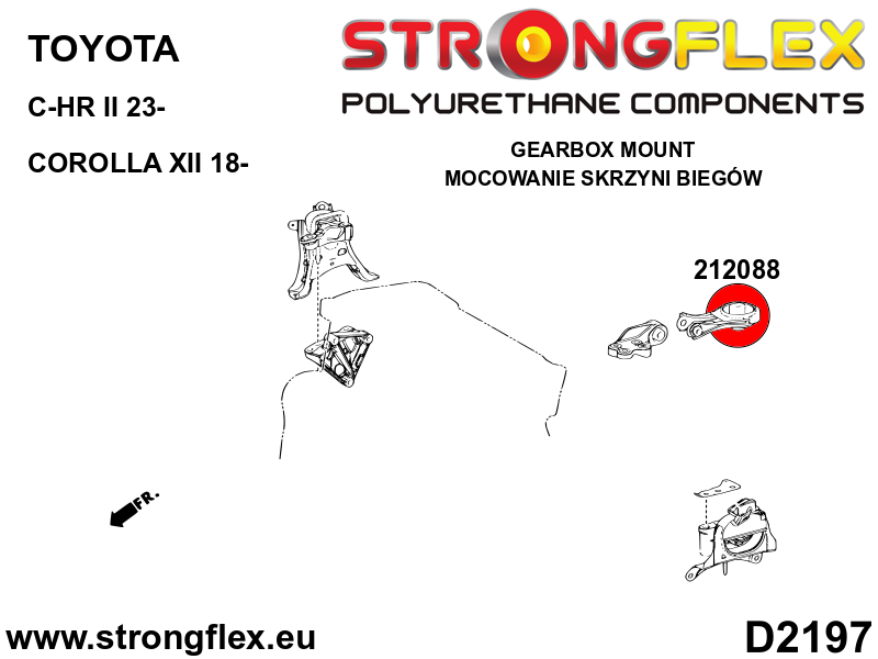 Silentblock del soporte de la caja de cambios Toyota C-HR E210 FWD Corolla (212088B)