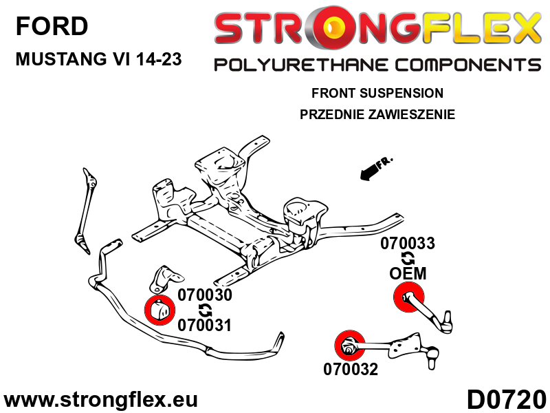 Silentblock de la barra estabilizadora delantera SPORT Ford Mustang (070030A)