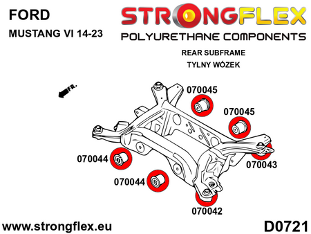 Kit de silentblocks de montaje del eje trasero SPORT Ford Mustang (076173A)