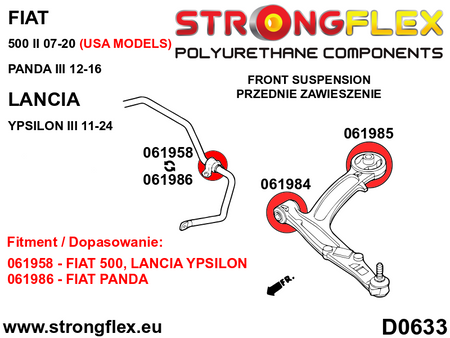 Kit de silentblocks de suspensión delantera Ford KA 500 (066066B)