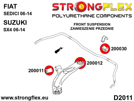Kit de suspensión delantera y eje trasero Fiat Sedici FWD AWD SX4 (206171B)