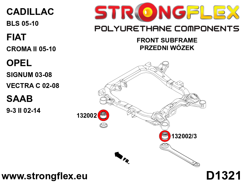 Silentblock bogie delantero delantero SPORT Fiat Croma YS3F AWD FWD Vectra (132002A)