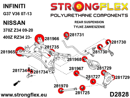 Silentblock interior del brazo inferior trasero SPORT Nissan 370Z Z34 G25 (281967A)