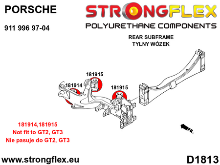 Silentblock trasero del subchasis trasero SPORT Porsche 911 (181915A)