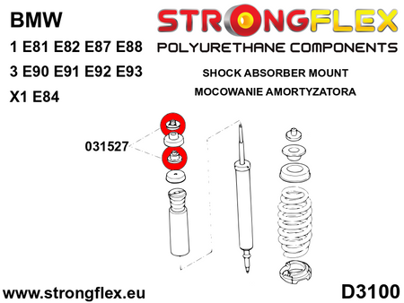 Silentblock superior del soporte del amortiguador trasero SPORT BMW Serie 1 (031527A)