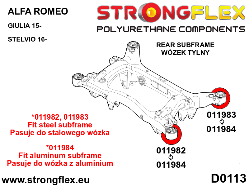 Kit de montaje del eje trasero SPORT Alfa Romeo Stelvio RWD AWD Giulia (016256A)