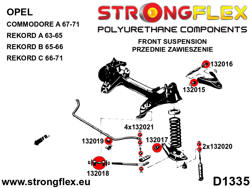 Silentblock de barra estabilizadora delantera SPORT Opel Commodore Rekord (132019A)