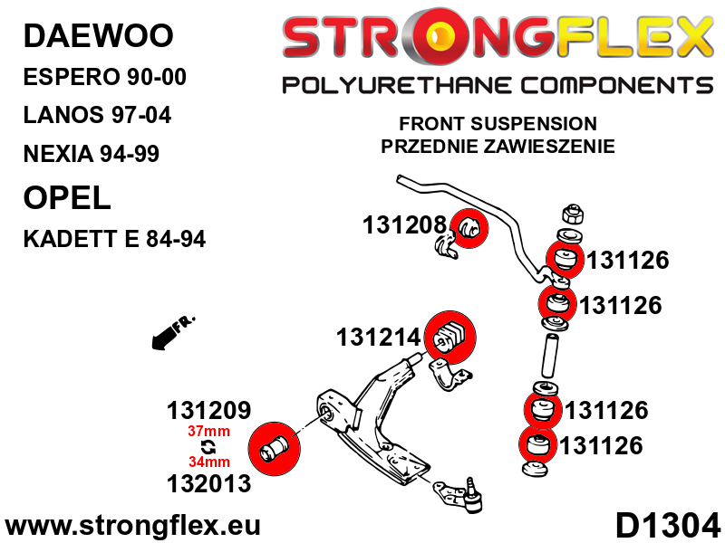 Kit de suspensión delantera SPORT Daewoo Espero Lanos Nexia Kadett (136059A)