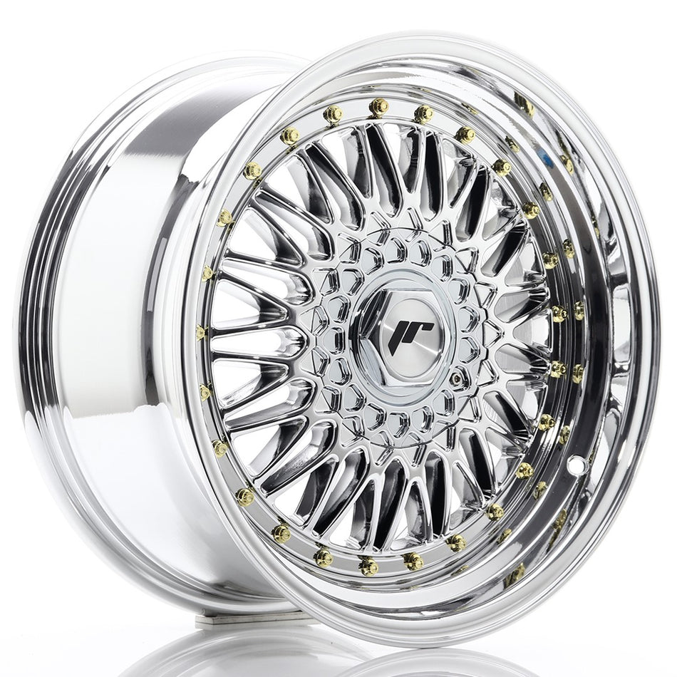Japan Racing JR-9 17x8.5" (4 & 5 hole custom PCD) ET20-35, Chrome / Titanium
