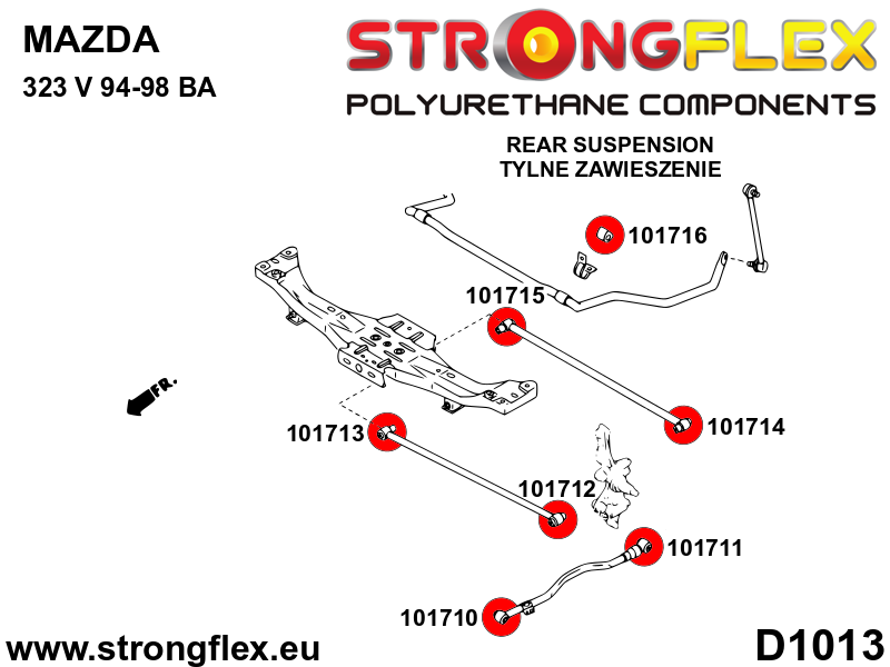 Kit de silentblock de suspensión trasera SPORT Mazda 323 (106186A)