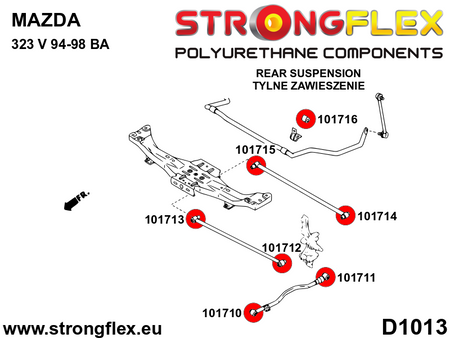 Silentblock de horquilla trasera delantero interior Mazda 323 (101713B)