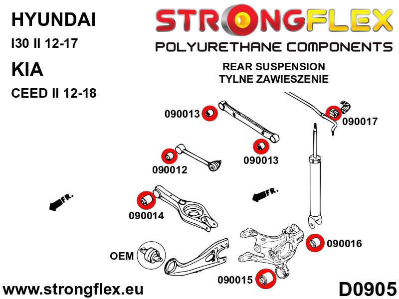 Silentblock del amortiguador trasero SPORT Hyundai I30 Cee'd (090016A)