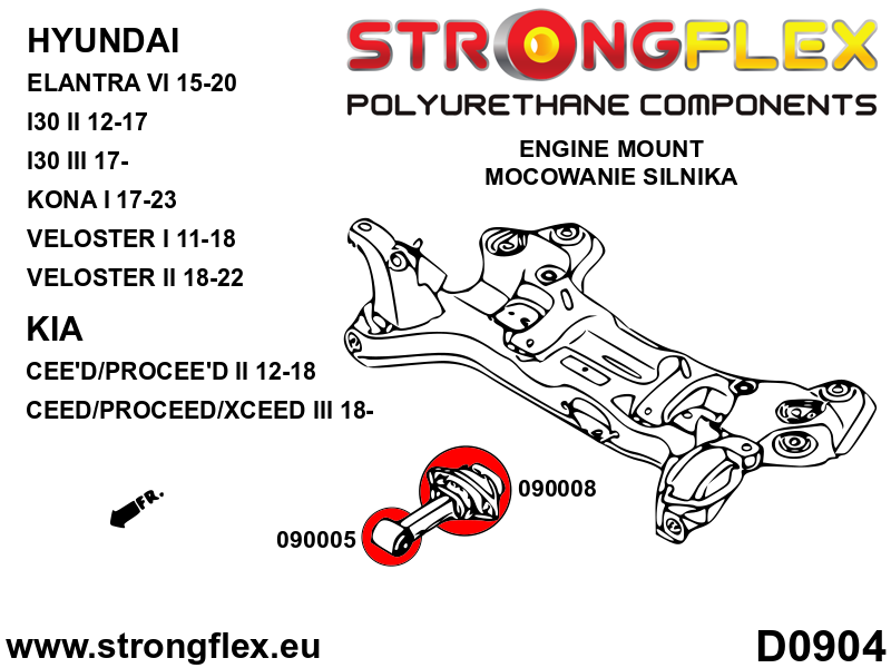 Soporte de la caja de cambios tipo dog bone SPORT Hyundai Elantra Kona (090008A)