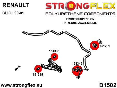 Enlace estabilizador delantero Renault Thalia FWD Mégane Clio Dokker Lodgy (151345B)