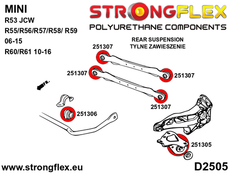 Kit completo de silentblocks de suspensión Mini R55 R56 R57 R58 R59 (256208B)