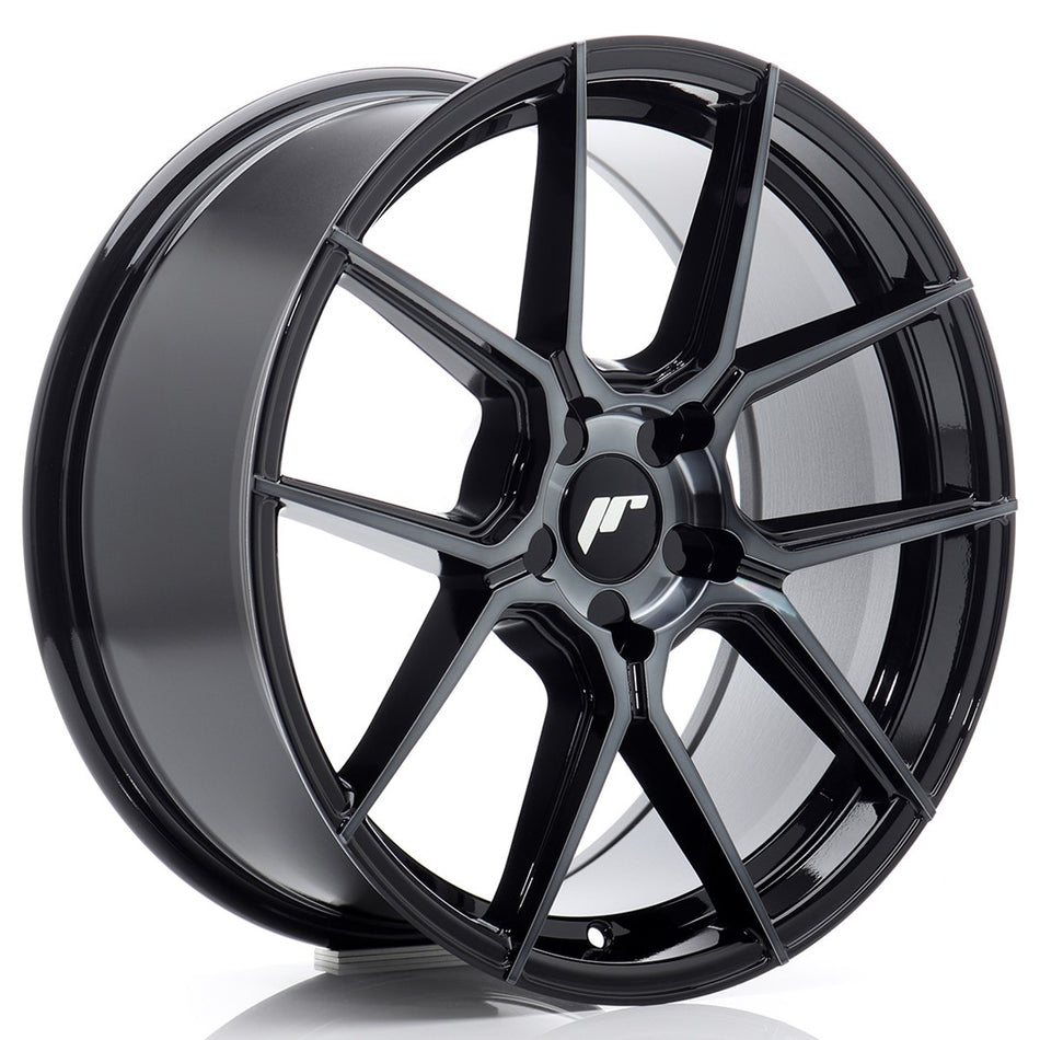 Japan Racing JR-30 18x8" (5 hole custom PCD) ET20-40, Machined Black, Tinted Face