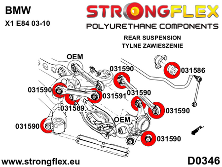 Kit completo de silentblocks de suspensión SPORT BMW X1 E84 xDrive (036139A)