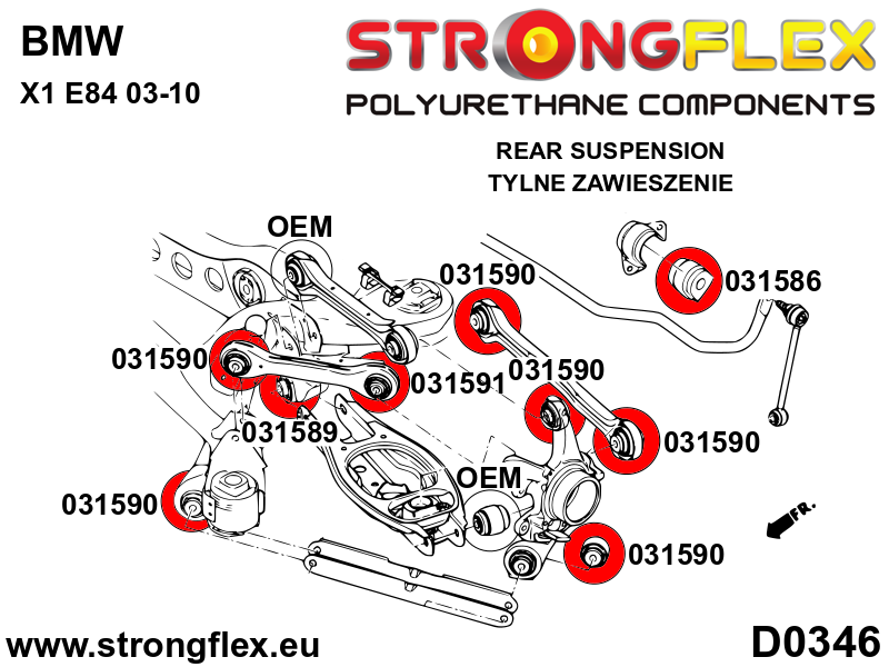 Kit completo de silentblocks de suspensión BMW X1 E84 xDrive (036139B)