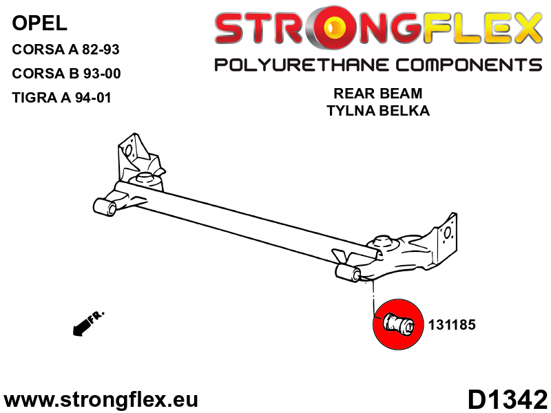 Silentblock del subchasis trasero 44 mm SPORT Opel Corsa S83 S93 Tigra (131185A)