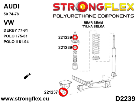 Kit completo de silentblocks de suspensión SPORT Audi 50 Derby Polo (226061A)