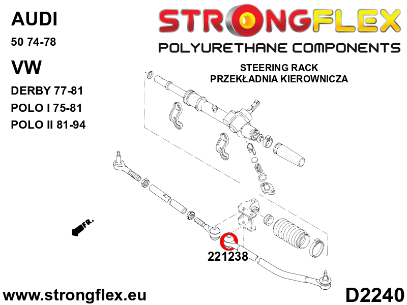 Kit completo de silentblocks de suspensión SPORT Audi 50 Derby Polo (226061A)