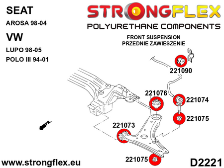 Buje de enlace estabilizador SPORT Seat Córdoba 6K 1L 9K 1G 1H 1E A2 6N 4x4 (221074A)