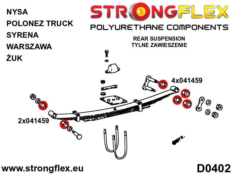 Silentblock de resorte trasero Polonez Polonez Truck (041459B)