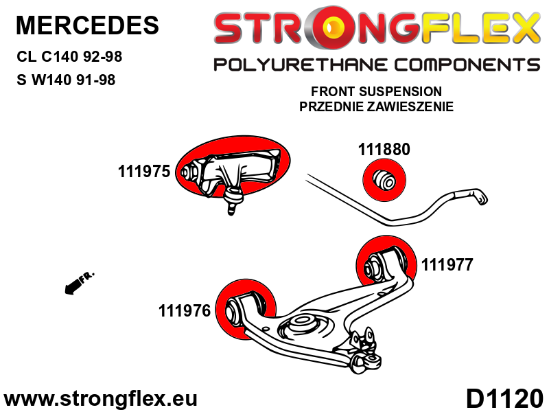 Kit completo de suspensión SPORT Mercedes Clase S W140 C140 CL (116250A)