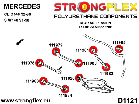 Kit de silentblock de suspensión trasera Mercedes Clase S W140 C140 CL (116249B)